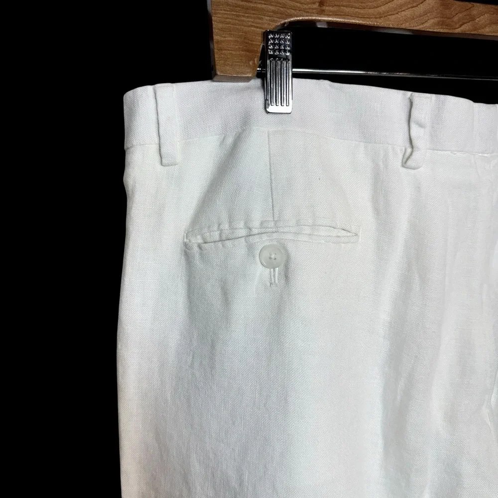 Murano Baird McNutt Linen Pants Mens 38X30 White Minimalist Luxury Coastal Beach